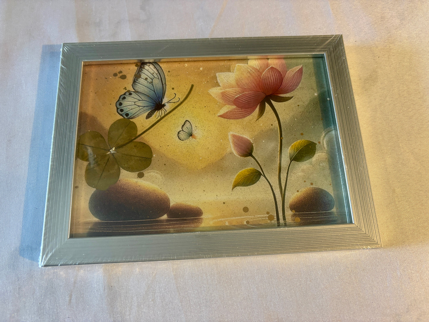 cadre trèfle à quatre feuilles / format A5/ papillon