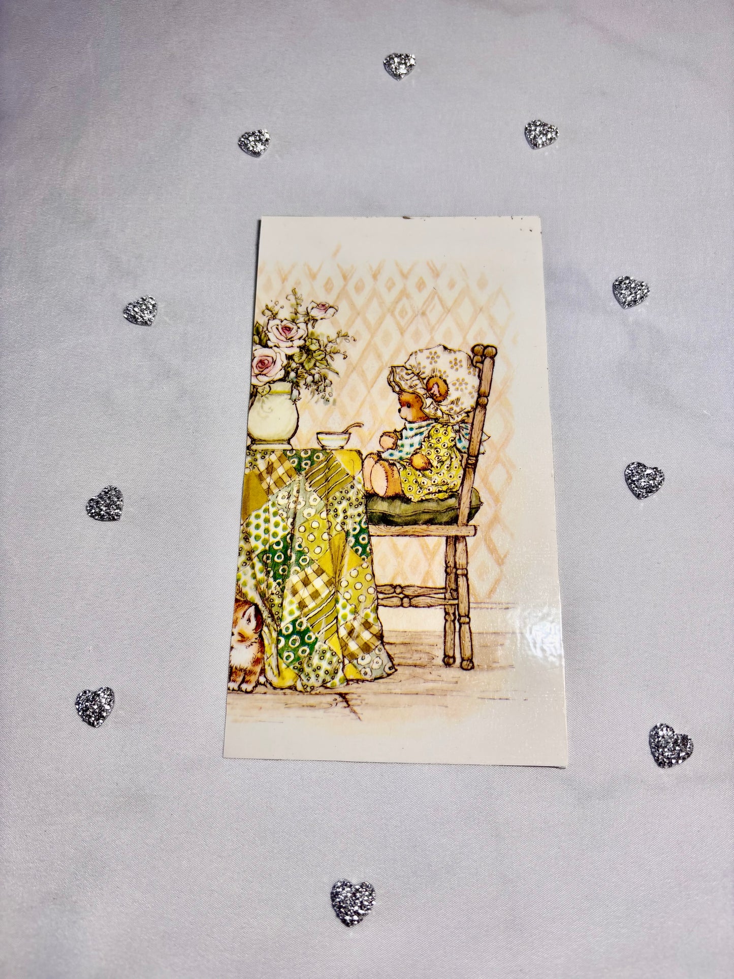 marque page vintage Sarah kay et son trèfle à 4 feuilles