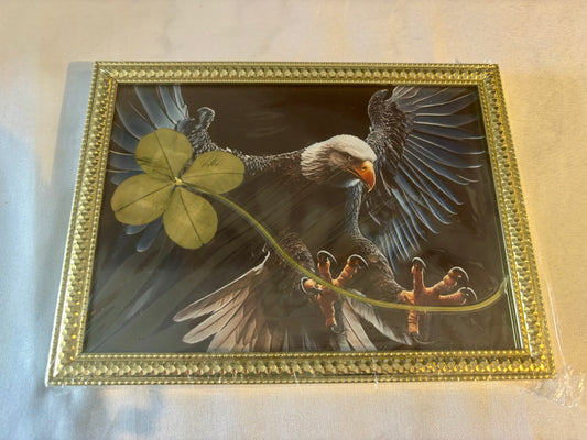 cadre trèfle à quatre feuilles / format A5/ aigle