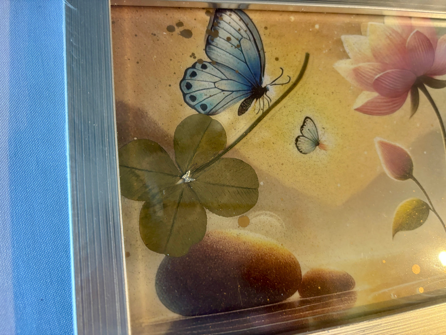 cadre trèfle à quatre feuilles / format A5/ papillon