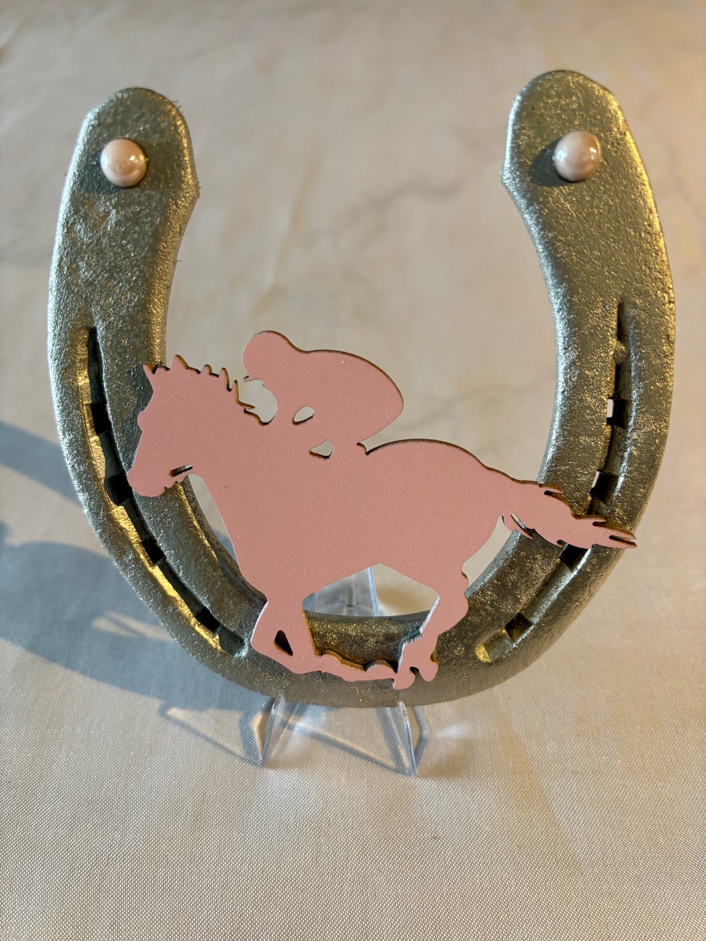 fer à cheval argent / rose