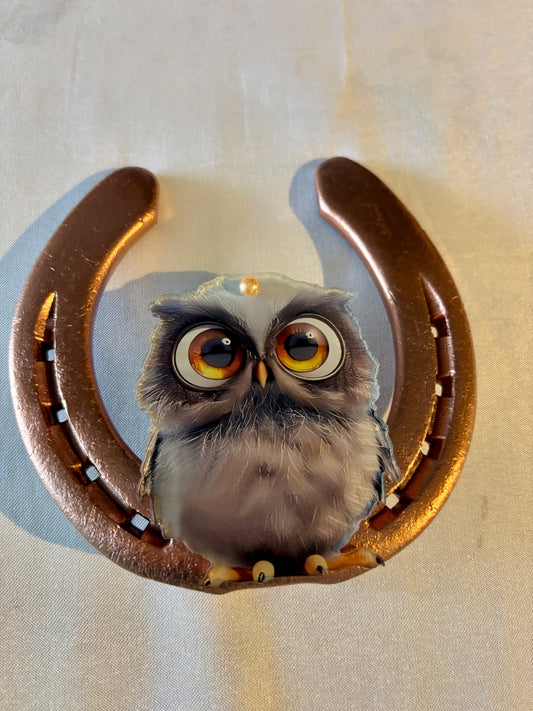 fer à cheval et sa chouette / hibou