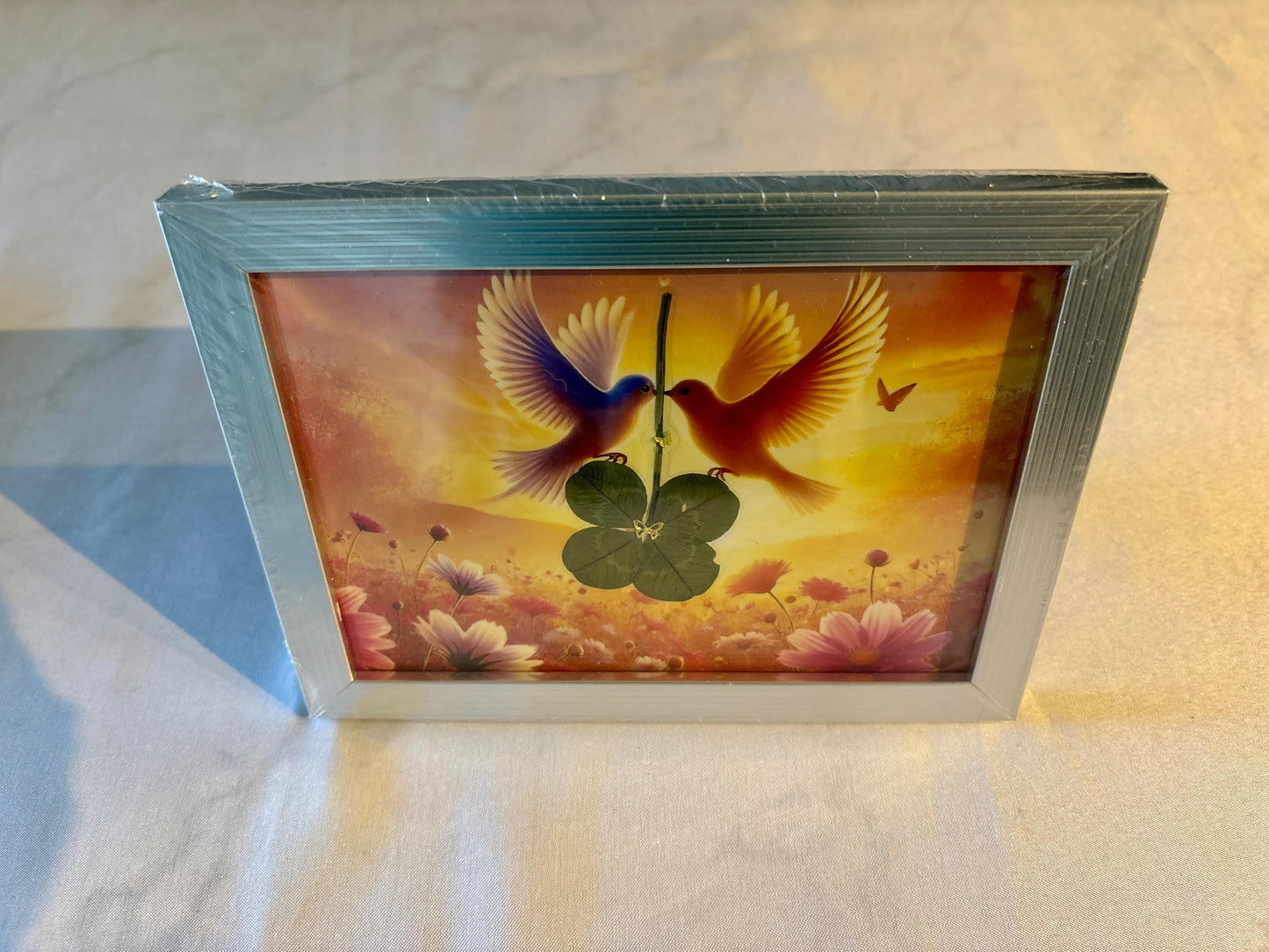 cadre trèfle à quatre feuilles/format A5/ oiseaux