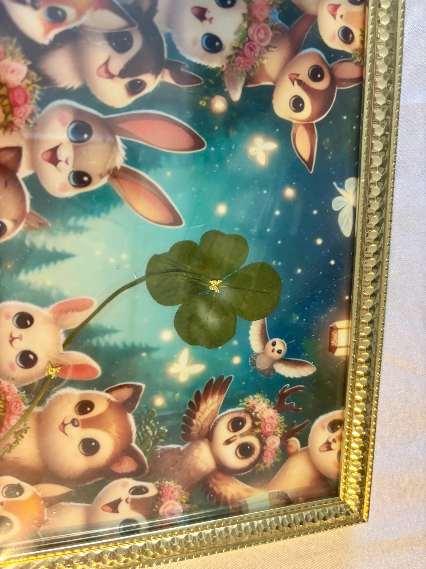 cadre trèfle à quatre feuilles / format A5/ animaux