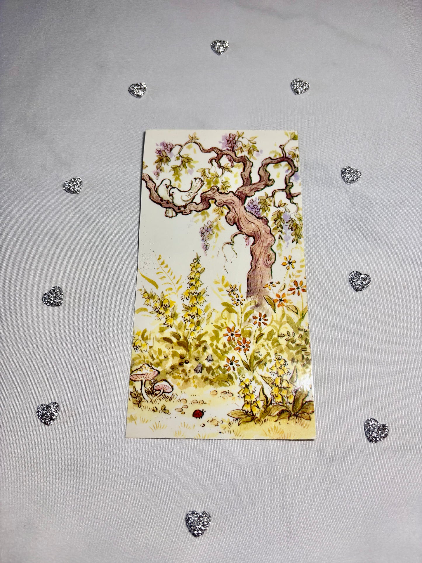 marque page vintage Sarah kay et son trèfle à 4 feuilles