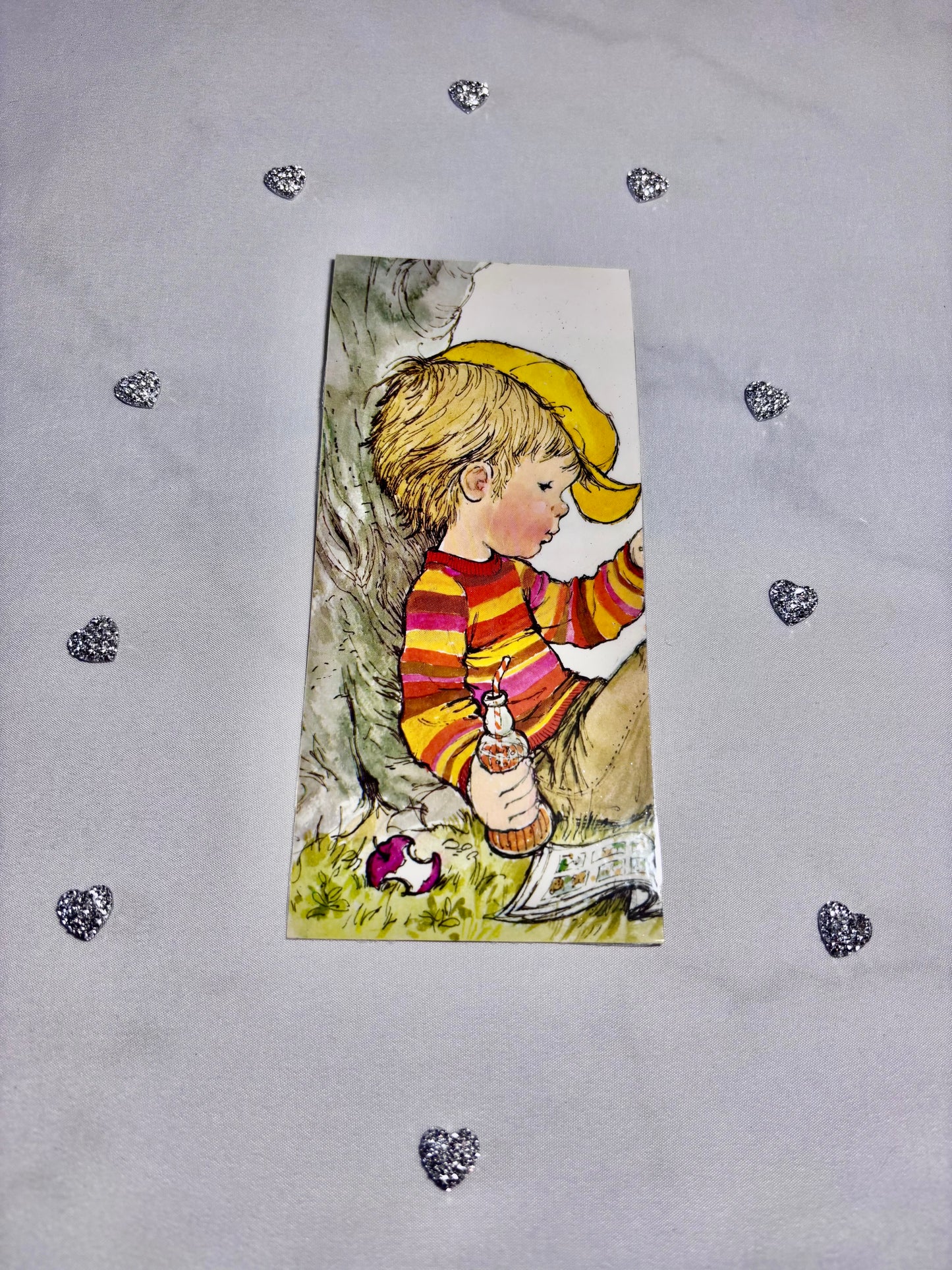 marque page vintage Sarah kay et son trèfle à 4 feuilles