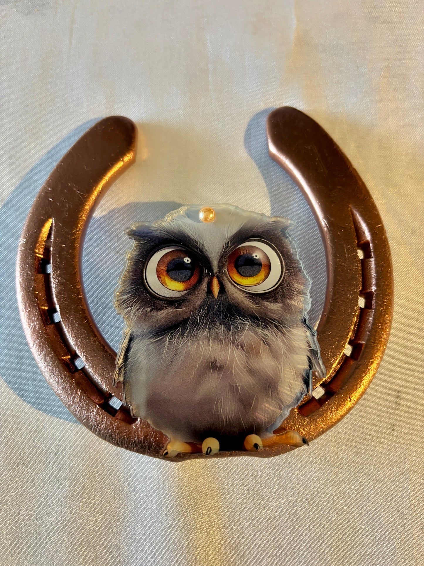 fer à cheval et sa chouette / hibou